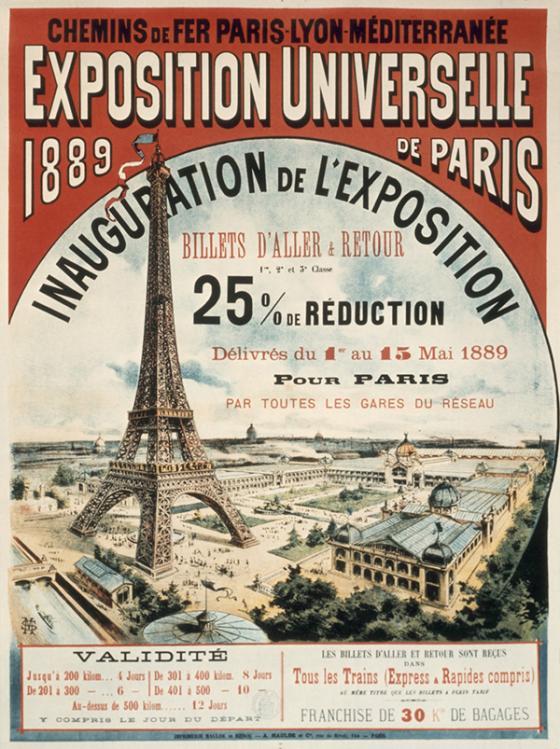 Affiche - Chemin de fer Paris-Lyon-Méditerranée - Exposition Universelle 1889