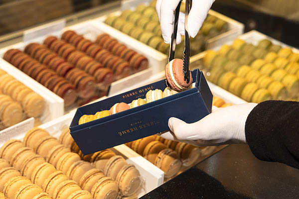 Macaron bar at the second floor of the Eiffel Tower