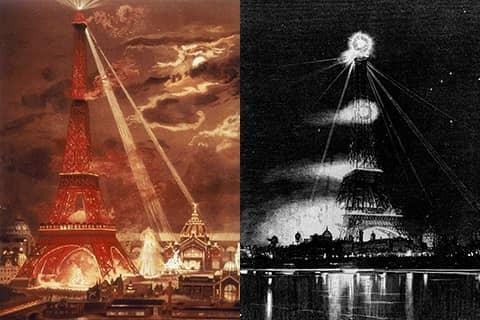Illumination of the Eiffel Tower in 1889