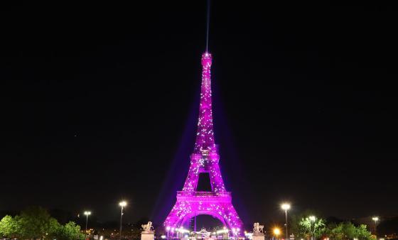 Eiffel Tower in pink
