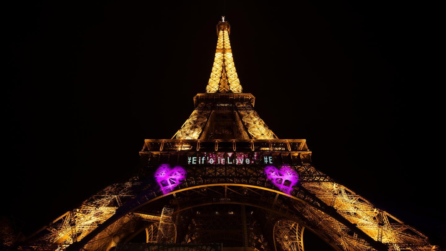 La tour Eiffel de nuit, Saint Valentin 2020