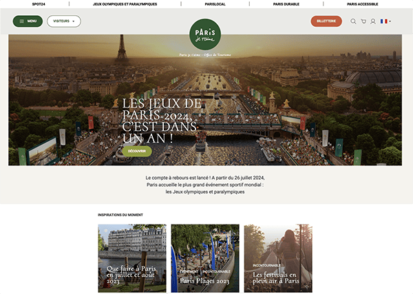 Página web de la Oficina de Turismo de París